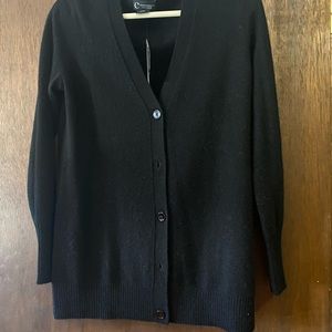 Brand New (with tags) Black Cashmere Cardigan, lLarge